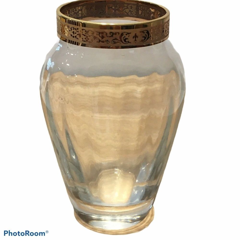 1 LENOX AUTUMN GOLD Lead Crystal Bud Vase 24K trim